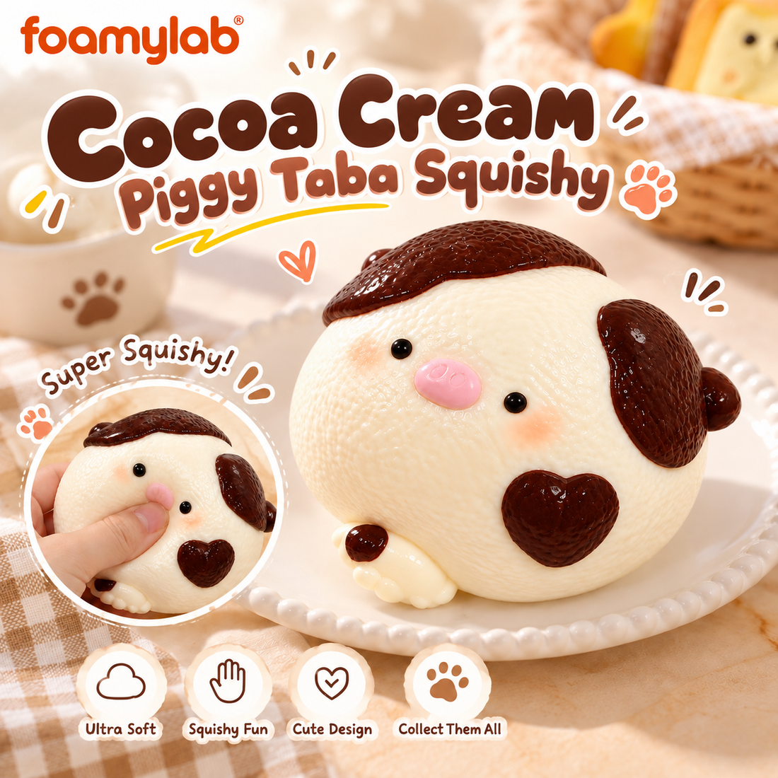 Cocoa Cream Piggy Taba Squishy