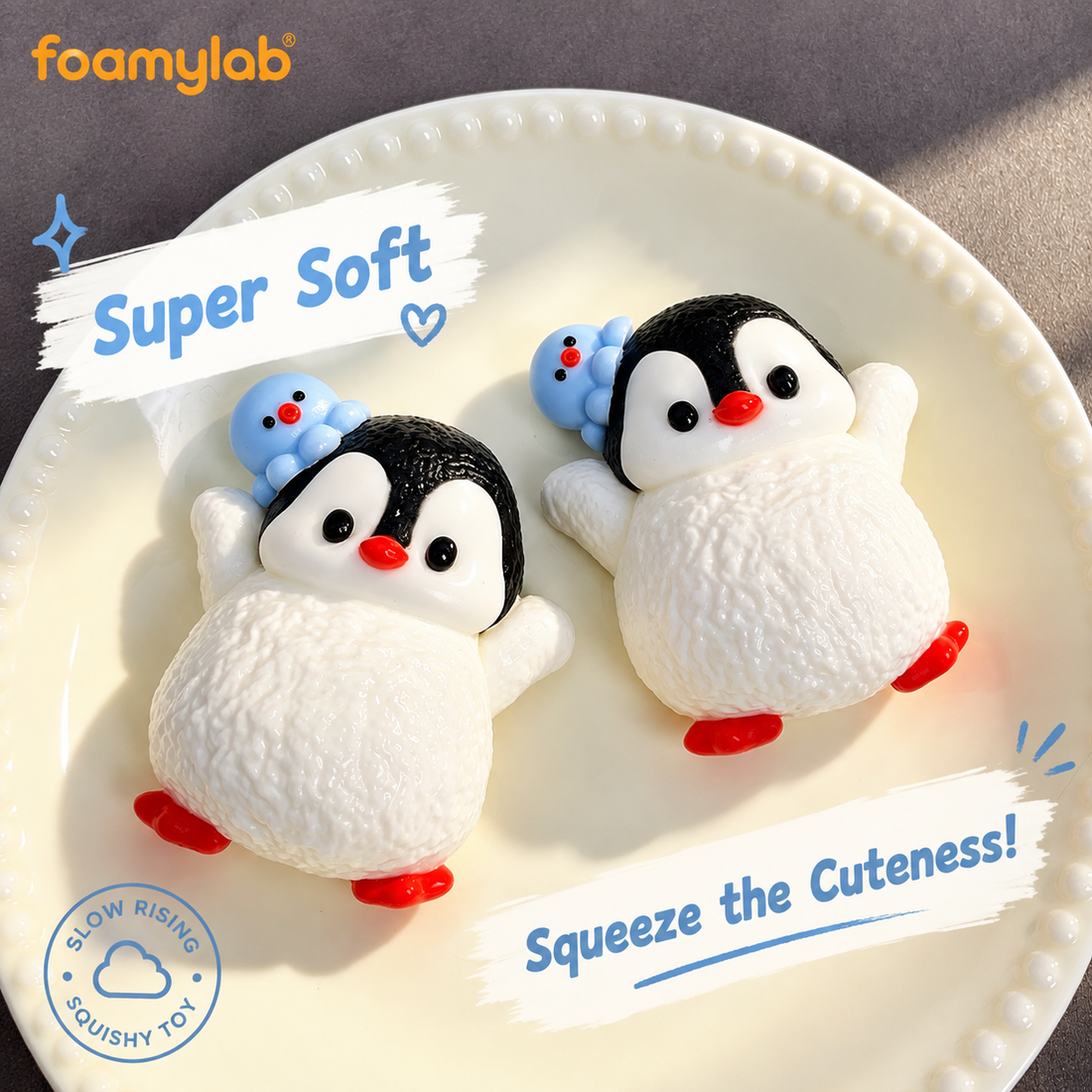 Caramelo de goma de pingüino azul blando