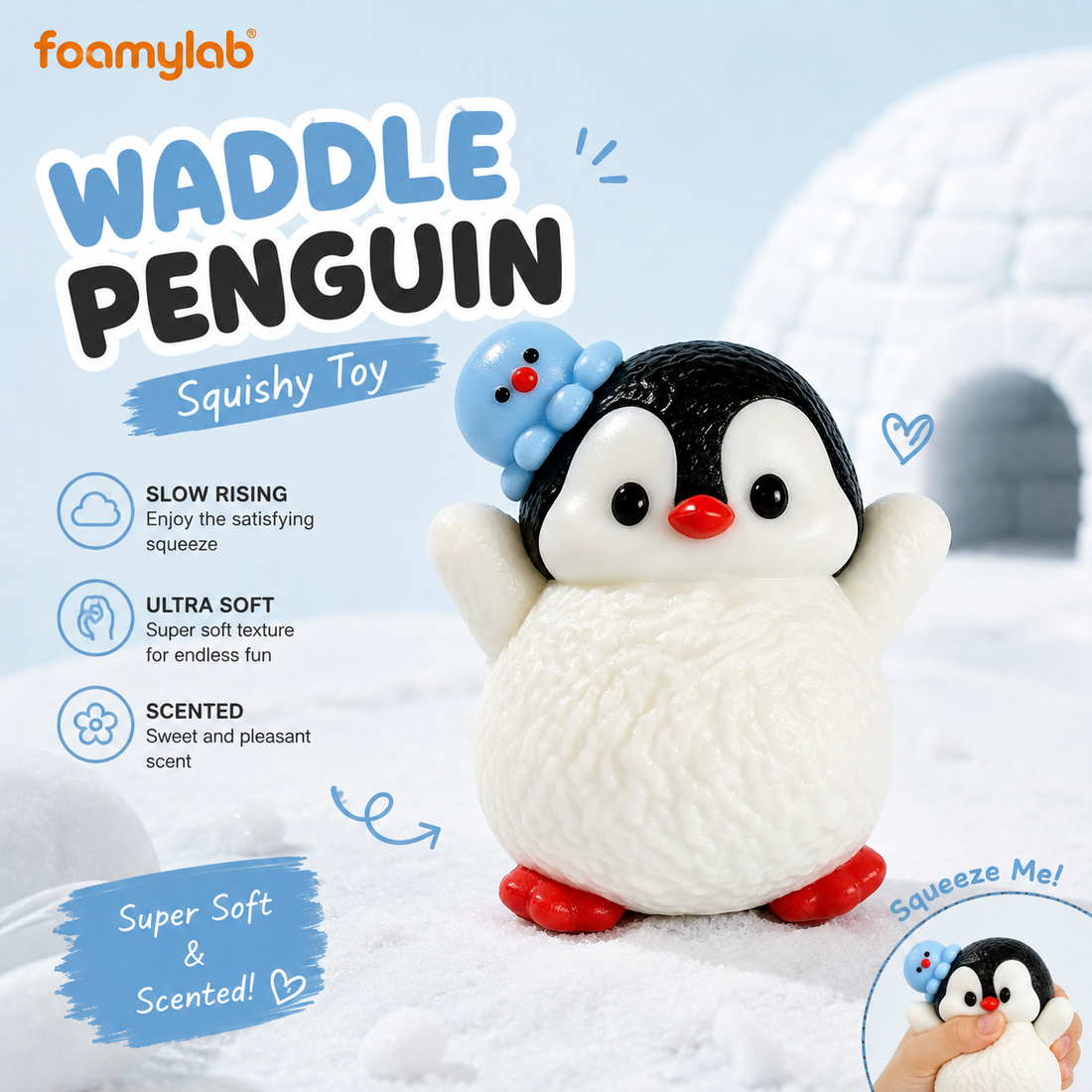 Caramelo de goma de pingüino azul blando